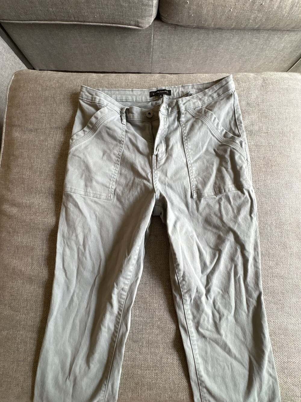 Banana Republic Utility Pants Size 10 Gray Cotton Blend Patch Pockets